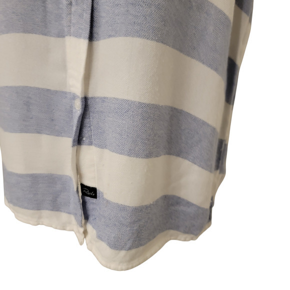Rails Striped Button Collar Cap Sleeve Beachy Coastal Nautical Fisherman Blue - Picture 6 of 14